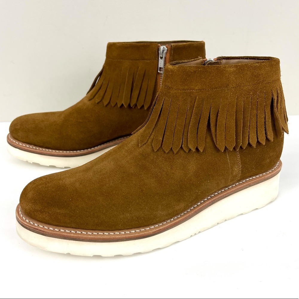 Grenson Trixie Fringe Moccasin Platform Booties